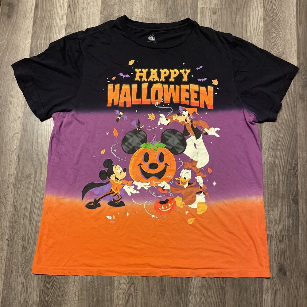 Disney Parks Happy Halloween 2021 Ombre T Shirt Mickey Mouse Pumpkin Fab Four